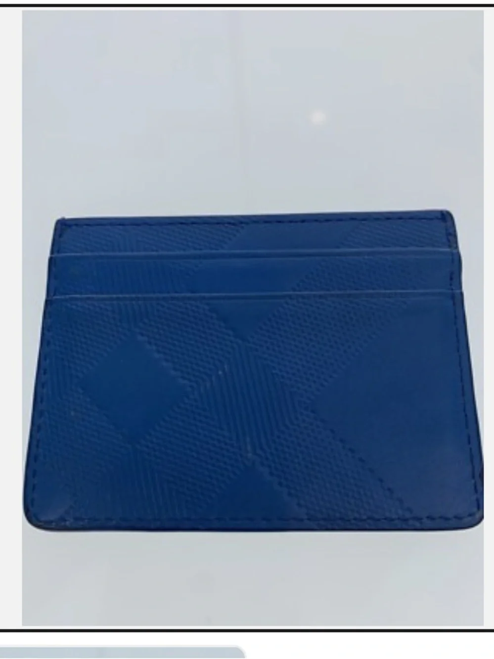 Burberry Slim Wallet Card Holder Navy Embossed Nova Check